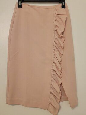 Pencil Skirt with Ruffle and Slit